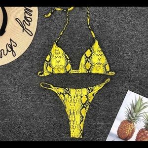 Sexy Snake Print Two Piece